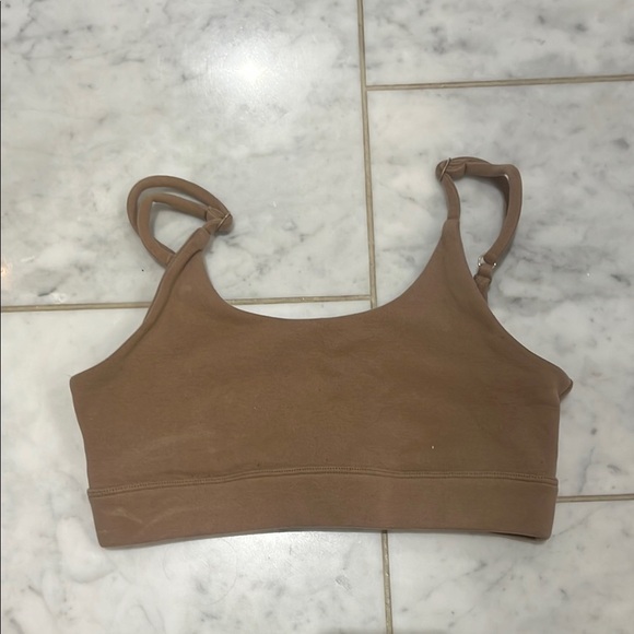 Brown sweat material Bra in a medium (runs small) and Shorts in a small - Picture 3 of 4